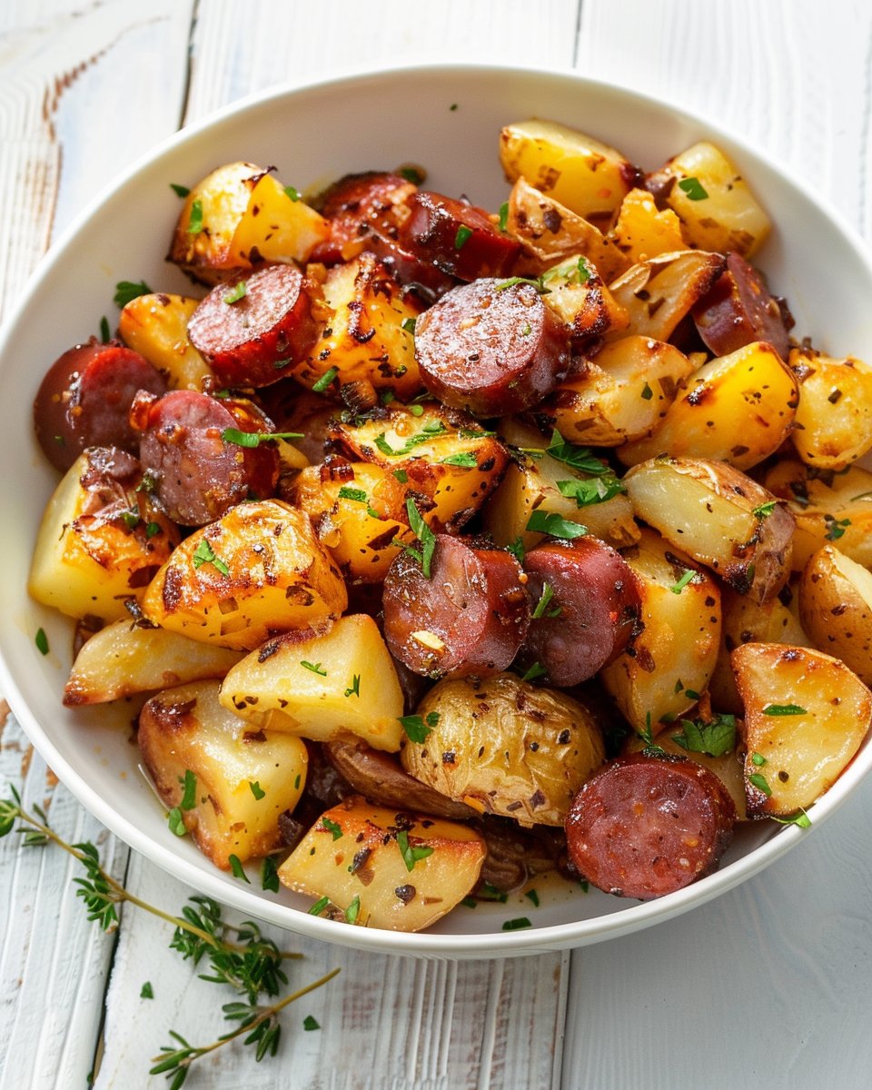 Cheesy Ranch Potatoes and Smoked Sausage