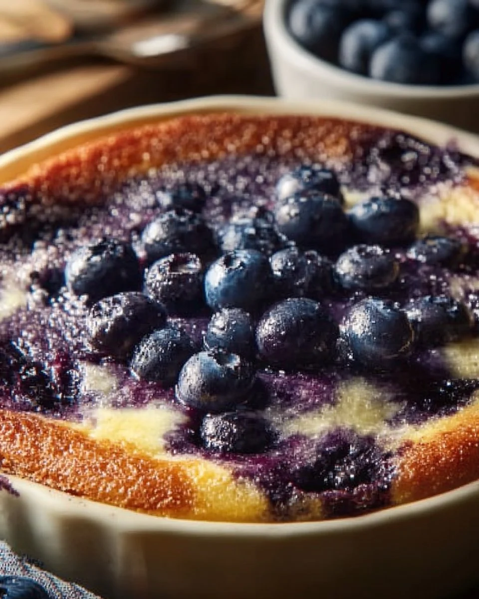 Baked blueberry cottage cheese bowls topped with fresh blueberries and nuts