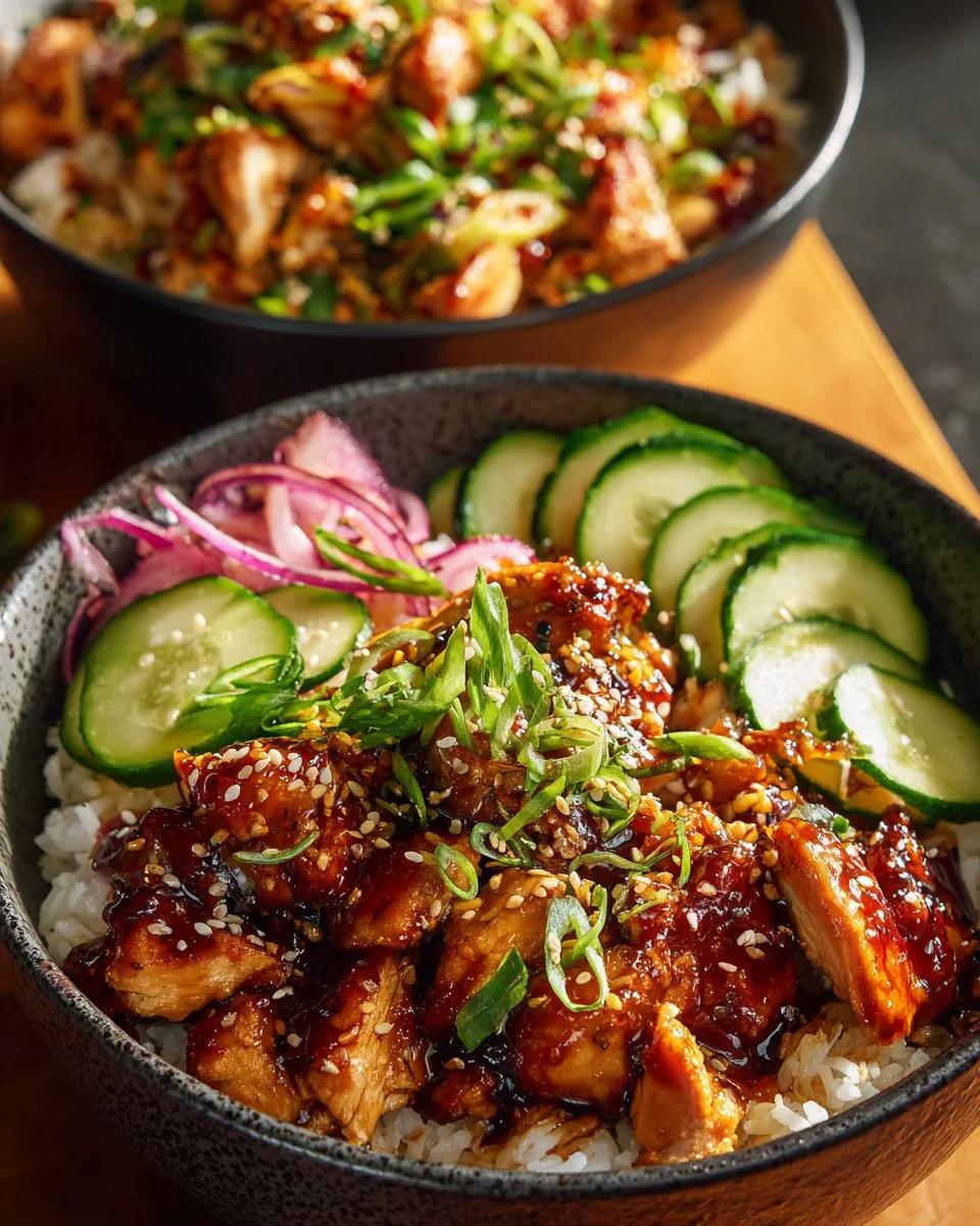 Bang Bang Chicken Bowl with crispy chicken and vibrant veggies