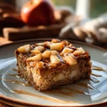 Oatmeal Apple Breakfast Bake with sliced apples and spices